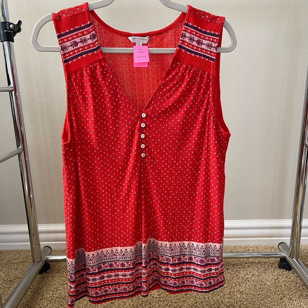 Lucky Brand Top Red L - EUC (135)